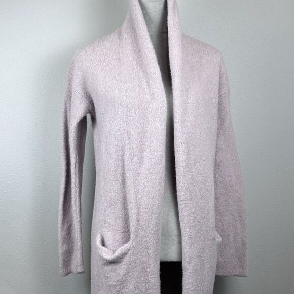 Sleeping Snow Cardigan Sweater Light Pink Lilac Fluffy Fuzzy Soft Size S Small - Picture 1 of 15